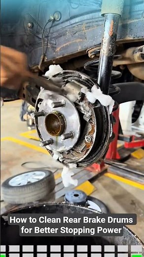 How to Clean Rear Brake Drums for Better Stopping Power #shortsvideo #autorepair #mechanic