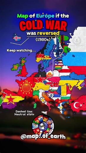 first post here by @🇨🇦 𝐏𝐚𝐜𝐢𝐟𝐢𝐜𝐆𝐞𝐨 🏔️ yipee | 🇪🇺 Map of Europe if the Cold War was reversed (1980 vs 2026) #mapping #map #geography #coldwar #europe