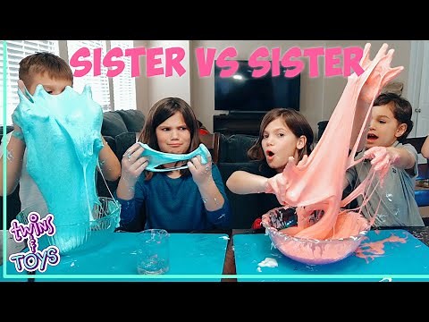 Sister VS Sister DIY Slime Science Experiment!