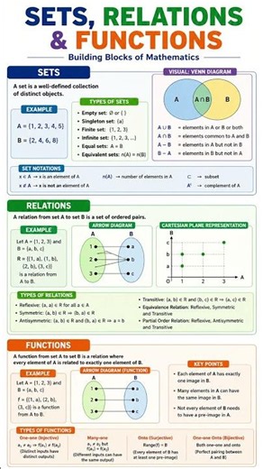 📘 Sets, Relations & Functions Made Easy! ✨📐