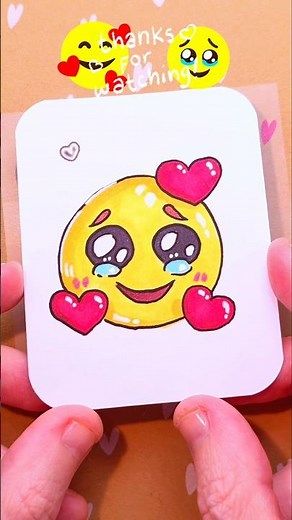 🥰 How to draw a LOVE EMOJI sticker / Easy Line Art - Million Ideas! #easy #draw #coloring #stickers