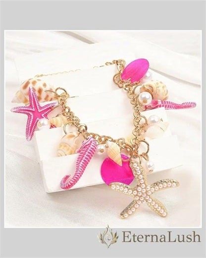 Ocean Charm Shell Starfish Statement Necklace