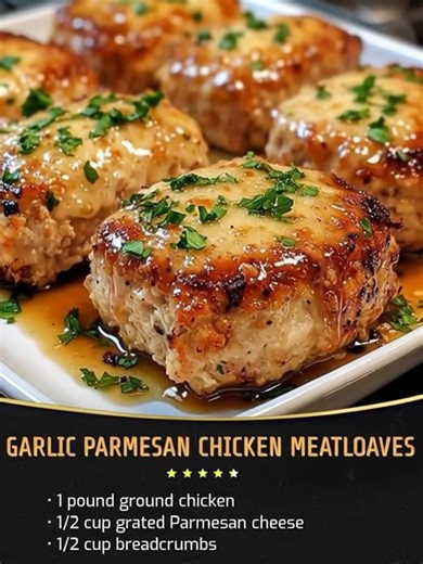 Garlic Parmesan Chicken Meatloaves Ingredients: 1 pound ground chicken 1/2 cup grated Parmesan cheese 1/2 cup breadcrumbs 1/4 cup finely chopped parsley 3 garlic cloves, minced 1 egg, beaten 1 tsp dried oregano 1/2 tsp salt Recipe In First Comment👇 | Mediterranean Diet & Recipes For Beginners