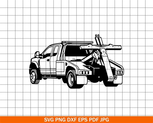 Tow Truck SVG, Heavy Duty Wrecker Silhouette (digital Files) - Etsy