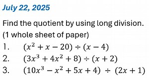Find the quotient by using long division for the following:\d... | Filo