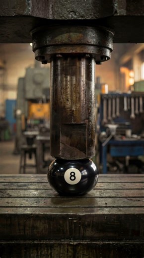 Can a Billiard Ball Survive a Hydraulic Press? 😳
