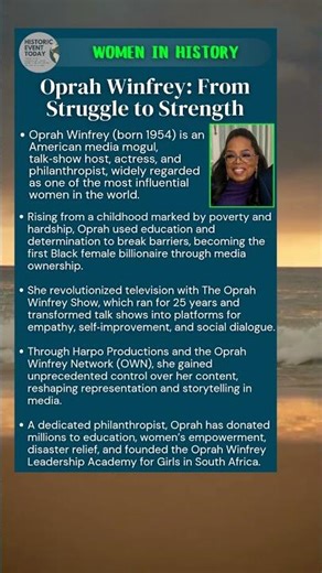 Oprah Winfrey: From Struggle to Strength