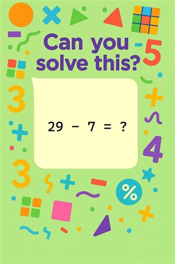 Fun Subtraction Puzzle for Kids! 29 - 7 = ?