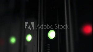 Hard Drive Failure in a Raid Array with Blinking LED Lights Indicating Which Drives Have Failed