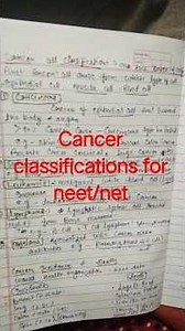 Classification of cancer cell/ neet / csir NET biology