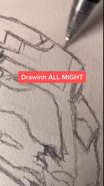 All Might Sketch – Step 1 | My Hero Academia Drawing Tutorial