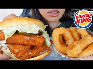 ASMR EATING BURGER KING DOUBLE BIG FISH SANDWICH RANCH CHEESE CAR MUKBANG Real Sound 먹방 TWILIGHT