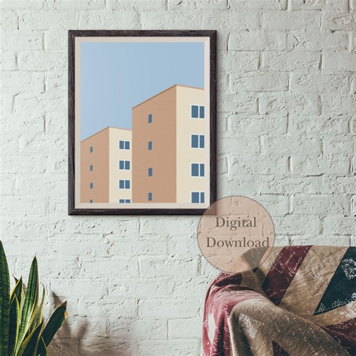 Minimalist Architectural Poster – Modern Building Design, Gift Option - Etsy