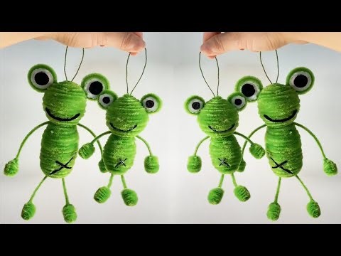 モールで可愛いカエルの作り方【100均DIY!】簡単カエルの作り方