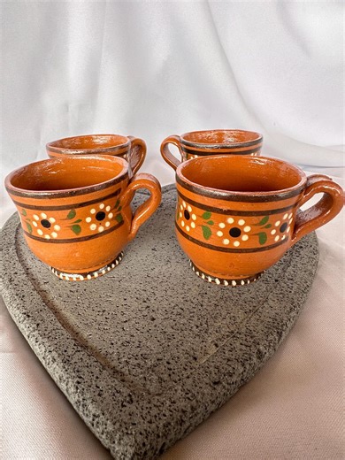 Small Mexican Clay Dainty Teacups: Taza Chica Mexican Para Té - Etsy