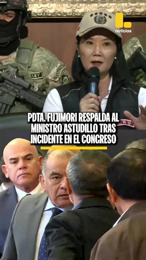 🔴 Durante la presentación de las primeras acciones del comando unificado contra el crimen, la presidenta Keiko Fujimori expresó su respaldo al ministro del Interior, César Astudillo, tras el altercado verbal ocurrido en la Cámara de Senadores. Calificó el episodio como “lamentable” y destacó la valentía del ministro, quien fue excomando de Chavín de Huántar. Fujimori anunció que se presentarán reportes semanales con cifras, estadísticas e imágenes de las acciones del comando.