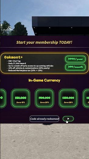 NEW CODE IN OAKMONT WASHINGTON (formerly known as Ridgewood Wisconsin) #codes #automobile #roblox