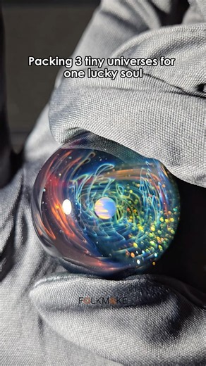 Not AI: Packing Three Handmade Universe Orbs