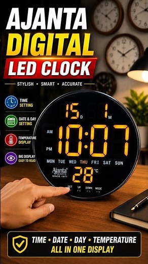 AJANTA Digital LED Clock 🔥 | Big Display | Date, Day & Temperature #pranavawatchgallery