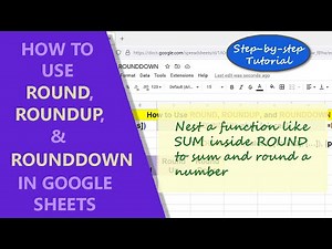 Google Sheets | ROUND | Function | ROUNDUP | ROUNDDOWN | Nest SUM inside ROUND | Spreadsheet