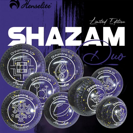💜🖤⚡ Shazam Duo Has Arrived ⚡🖤💜 Turn heads with the Henselite Dreamline XG – Limited Edition Shazam Duo in a powerful Black, Purple & Yellow finish. Built for bowlers who want precision, comfort, and a bowl that makes a statement. ⚡ Classic bias – the trusted all-rounder ⚡ Series C Grip and Non-Gripped for enhanced personalised feel and accuracy ⚡ Performs across indoor and outdoor surfaces ⚡ Strictly limited numbers – once sold out, they’re gone 👉 Shop online now: wicklowbowls.com.au/lawnbo