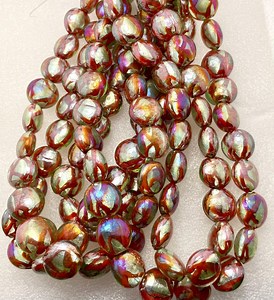 12 Red Topaz Silver Foil Core Coin Glass Lampwork Beads 16 Mm - Etsy