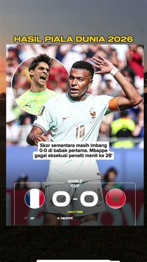 Prancis vs Maroko (0-0) | Hasil Piala Dunia 2026 Tadi Malam