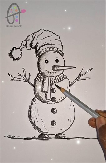 😍christmas drawing ideas for kids #snowman drawing #christmas drawing #bhuvana arts #vidal #art