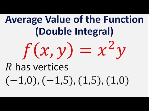 Find the average value of f(x,y) = x^2*y over the given rectangle.