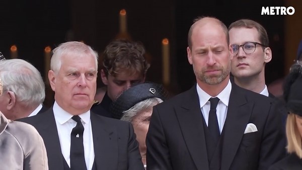 Lip reader catches Prince Andrew remembering better days at Duchess of Kent's funeral