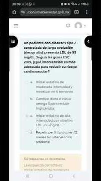 Evaluación Módulo 11. Tratamiento de la dislipidemia diabética: Reduciendo el riesgo cardiovascular