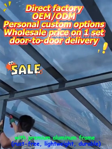 Upgrade your patio with our polycarbonate patio cover! High light transmittance, super impact resistance and UV protection for all-day comfort. Personal customization available, wholesale price even for one set with door-to-door delivery. Follow us for more patio upgrade ideas! #Dualwinner #Polycarbonatesheet #Renovate #AluminumFrame #UVResistant #Shade#roofing
