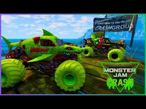 Monster Jam Crash | Halloween Freestyle! Grave Digger, Megalodon & Zombie on Haunted Courses 🎃
