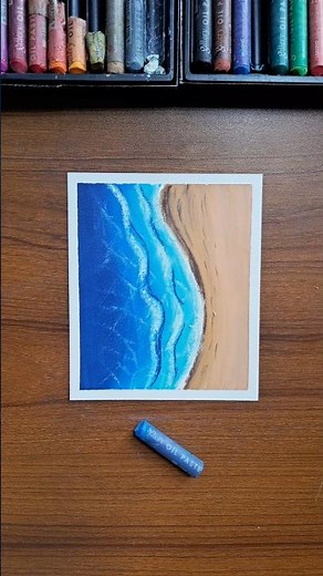 Easy Beach Scenery Drawing with Oil Pastels | Step by Step Tutorial