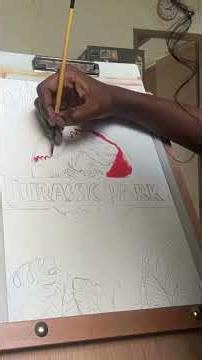 Jurassic Park Logo Painting Begins 🦴🎨 | T-Rex Skeleton Art | Part 1 #Shorts