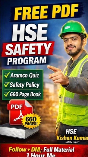 FREE HSE Safety PDF 📑#HSESafety#SafetyOfficer#Aramco#FreePDF#ConstructionSafety