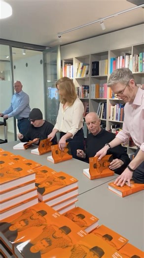 Neil Tennant and Chris Lowe signing their forthcoming PSB book, "Volume" #PetShopBoys
