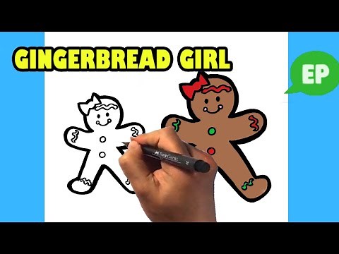 How to Draw a Gingerbread Girl - Christmas Drawing Lesson for Beginners