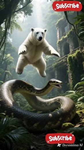 Giant Python Ambushes Polar Bear! part 4 #shorts #AnimalVsAnimal #WildlifeDrama