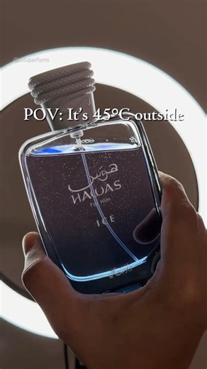 Fresh aquatic summer fragrance ❄️ Rasasi Hawas Ice #fragrance #perfume #rasasi