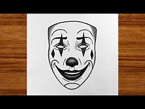 How to Draw Joker face Step by Step | Joker Face Mask Drawing | Easy pencil sketch drawing