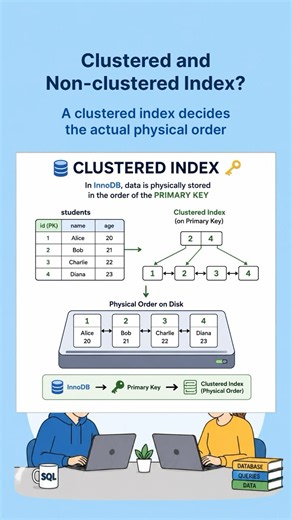 Clustered vs Non-clustered Index Explained ⚡ | #shorts