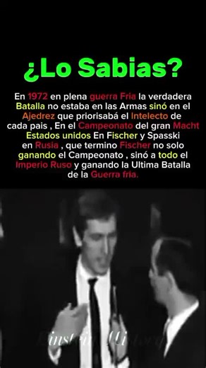 🚩♟El Ultimo Grán Macht de la Guerra Fria #Historia #Ajedrez #History #GuerraFria #Datos Si te a gustado el Short te invito a Conocer el canal y si es de tú agrado puedes Suscribrte y Apoyarme:)