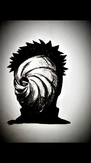 Drawing Obito Uchiha’s Mask: Watch the Transformation! 🌀🔥 #Shorts#drawing #sketch #tobi