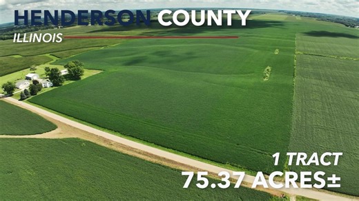 Upcoming Henderson County, Illinois Land Auction for the Ruth Duncan Trust. Selling 75.37 surveyed acres in 1 tract on October 30, 2025. The Ruth Duncan Trust real estate is located approximately 1.5 miles southwest of Stronghurst, Illinois, with access along Township Road 1400E. The farm represents high quality Class A farmland in Henderson County, Illinois. A great opportunity to add on to an existing farm operation or investment portfolio. FSA figures indicate 72.36 cropland acres. There is a
