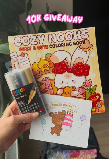 Colour with me - 10K giveaway edition 🩷 Prize: ✨Cozy Nooks Colouring Book ✨Posca marker set Rules: ✨Follow me (@colouring.lab) ✨Tag 3 colour buddies ✨Share post to your story (don’t forget to tag me so I can see) Giveaway ends on the 3th of january 23:59 CET. Winner will be announced on my story and be notified through dm on the 4th of january 🩷 This giveaway is in no way sponsored, endorsed or administered by or associated with tiktok. Drawing inspo: pinterest -mftstamps #coloring #colouring