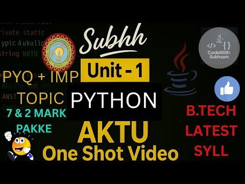 🔥 Python Unit 1 One-Shot | Notes + PYQs | Complete Exam Prep