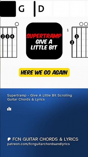 Supertramp - Give A Little Bit | Scrolling Guitar Chords & Lyrics #guitar #guitarcover #supertramp