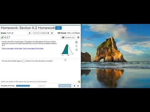 [6.2.7] Finding the area under a normal distribution curve using StatCrunch