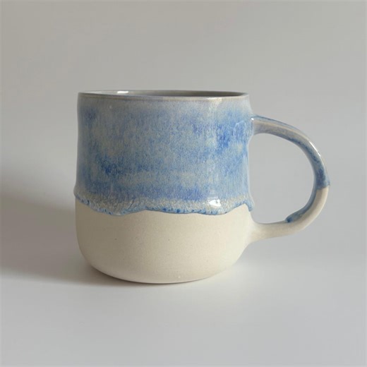 Handmade Blue Ceramic Coffee Mug With Drippy Glaze - Etsy